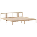 sengeramme med sengegavl 200x200 cm massivt fyrretræ