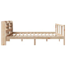 sengeramme med sengegavl 200x200 cm massivt fyrretræ