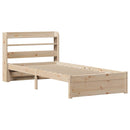 sengeramme med sengegavl 75x190 cm massivt fyrretræ