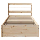 sengeramme med sengegavl 75x190 cm massivt fyrretræ