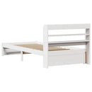 sengeramme med sengegavl 75x190 cm massivt fyrretræ hvid