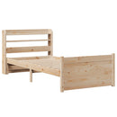 sengeramme med sengegavl 75x190 cm massivt fyrretræ