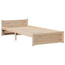 sengeramme med sengegavl 75x190 cm massivt fyrretræ