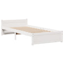 Sengeramme med hovedgærde uden madras Hvid 90x190 cm