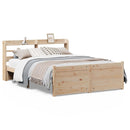 sengeramme med sengegavl 135x190 cm massivt fyrretræ hvid