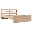 sengeramme med sengegavl 135x190 cm massivt fyrretræ hvid