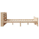 sengeramme med sengegavl 135x190 cm massivt fyrretræ hvid