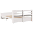 Sengeramme med hovedgærde uden madras Hvid 140x190 cm