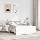 Sengeramme med hovedgærde uden madras Hvid 140x190 cm