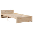 sengeramme med sengegavl 90x200 cm massivt fyrretræ