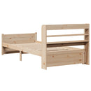 sengeramme med sengegavl 90x200 cm massivt fyrretræ