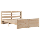 sengeramme med sengegavl 150x200 cm massivt fyrretræ