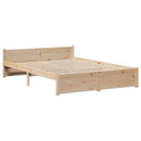 sengeramme med sengegavl 150x200 cm massivt fyrretræ