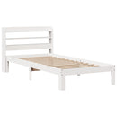 sengeramme med sengegavl 75x190 cm massivt fyrretræ hvid