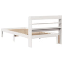 sengeramme med sengegavl 75x190 cm massivt fyrretræ hvid