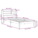 Sengeramme med hovedgærde uden madras Hvid 90x200 cm