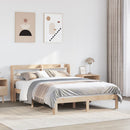 sengeramme med sengegavl 150x200 cm massivt fyrretræ