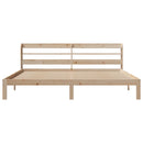 sengeramme med sengegavl 200x200 cm massivt fyrretræ