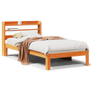 sengeramme uden madras 75x190 cm massivt fyrretræ gyldenbrun