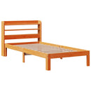 sengeramme uden madras 75x190 cm massivt fyrretræ gyldenbrun