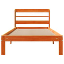 sengeramme uden madras 75x190 cm massivt fyrretræ gyldenbrun