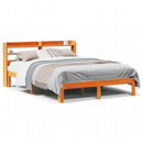 sengeramme uden madras 135x190 cm massivt fyrretræ brun