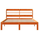 sengeramme uden madras 135x190 cm massivt fyrretræ brun