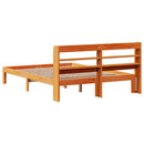 sengeramme uden madras 135x190 cm massivt fyrretræ brun