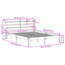 sengeramme uden madras 135x190 cm massivt fyrretræ brun