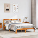 sengeramme uden madras 135x190 cm massivt fyrretræ brun