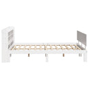 Sengeramme med hovedgærde uden madras Hvid 140x200 cm