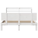 sengeramme med sengegavl 150x200 cm massivt fyrretræ hvid