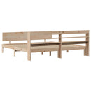 sengeramme med sengegavl 200x200 cm massivt fyrretræ