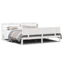 Sengeramme med hovedgærde uden madras Hvid 200x200 cm