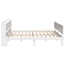 Sengeramme med hovedgærde uden madras Hvid 200x200 cm