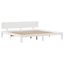 Sengeramme med hovedgærde uden madras Hvid 200x200 cm