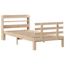sengeramme med sengegavl 75x190 cm massivt fyrretræ