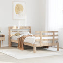 sengeramme med sengegavl 75x190 cm massivt fyrretræ