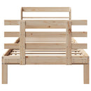 sengeramme med sengegavl 75x190 cm massivt fyrretræ