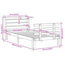 sengeramme med sengegavl 75x190 cm massivt fyrretræ