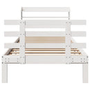 sengeramme med sengegavl 75x190 cm massivt fyrretræ hvid