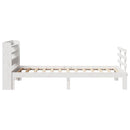 sengeramme med sengegavl 75x190 cm massivt fyrretræ hvid