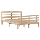 sengeramme med sengegavl 135x190 cm massivt fyrretræ hvid