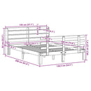 sengeramme med sengegavl 135x190 cm massivt fyrretræ hvid