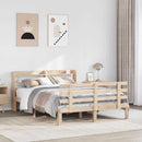 sengeramme med sengegavl 135x190 cm massivt fyrretræ hvid