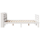 Sengeramme med hovedgærde uden madras Hvid 140x190 cm