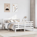 Sengeramme med hovedgærde uden madras Hvid 140x190 cm