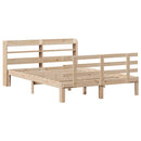 sengeramme med sengegavl 150x200 cm massivt fyrretræ