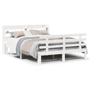 sengeramme med sengegavl 150x200 cm massivt fyrretræ hvid