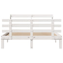 sengeramme med sengegavl 150x200 cm massivt fyrretræ hvid
